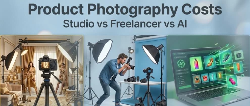 Product photography cost comparison - studio vs freelancer vs AI 2026